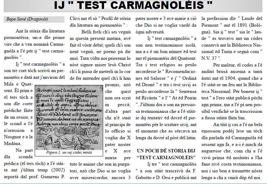Ij Test carmagnolèis
